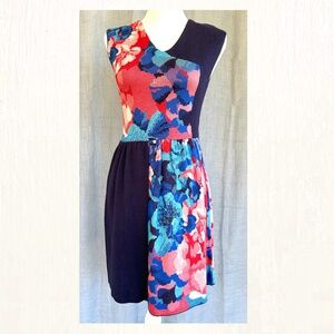 Anthropologie Leifsdottir NWT Sleeveless  Colorblock Floral Dress Silk Blend XS